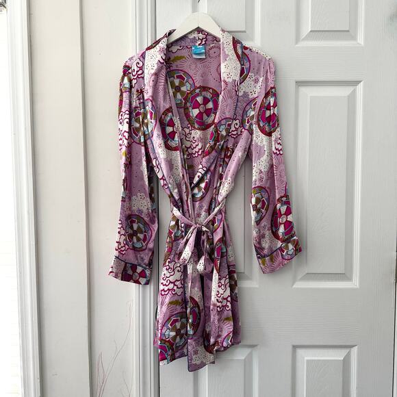 Nick & Nora Silk Purple Eastern Asian Inspired Dragon Chinese New Year Robe S/M - Picture 1 of 11